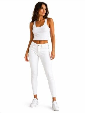 Hollister White High Rise Super Skinny Jeans W24 L29 Women Stretch Denim